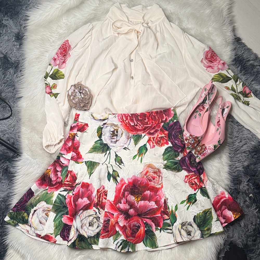 Dolce & Gabbana peonie floral kitten heel shoes Size 41 - Picture 7 of 7